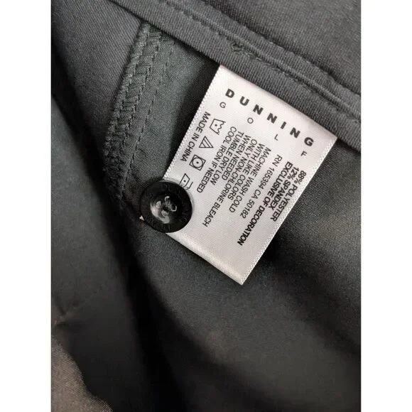 Dunning Golf Stretch Performance Player Fit Woven Pants Black Men's Size 35/30